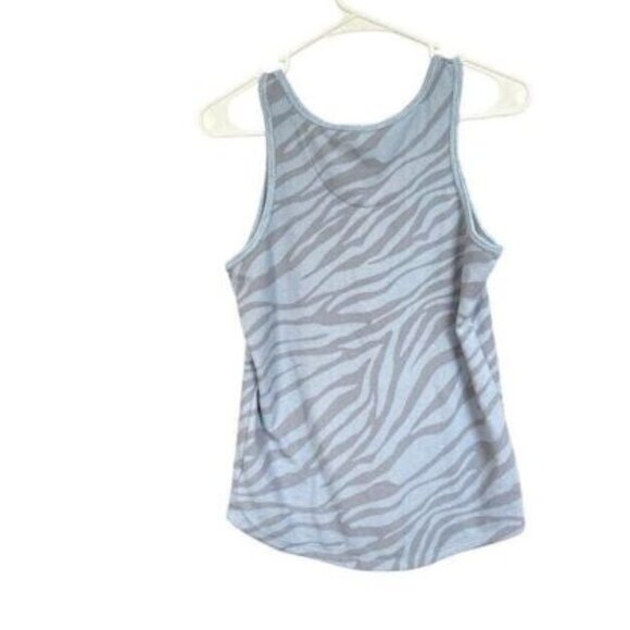 Live Love Lounge Zebra Print Karen Neuburger Tank Top Shirt Size Medium Blue - Picture 2 of 8